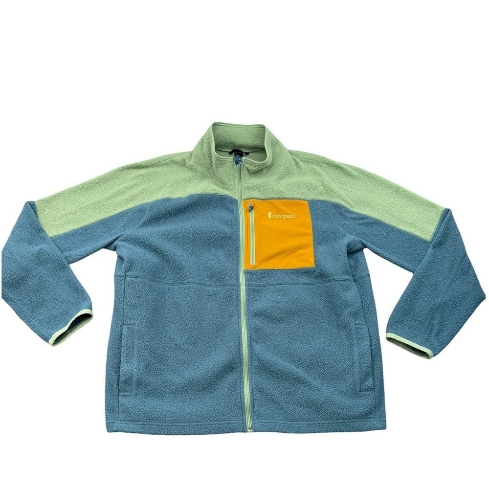 Cotopaxi 1/2 Zip Fleece Jacket Mens XXL Teal/Green/Yellow Colorblock Pullover
